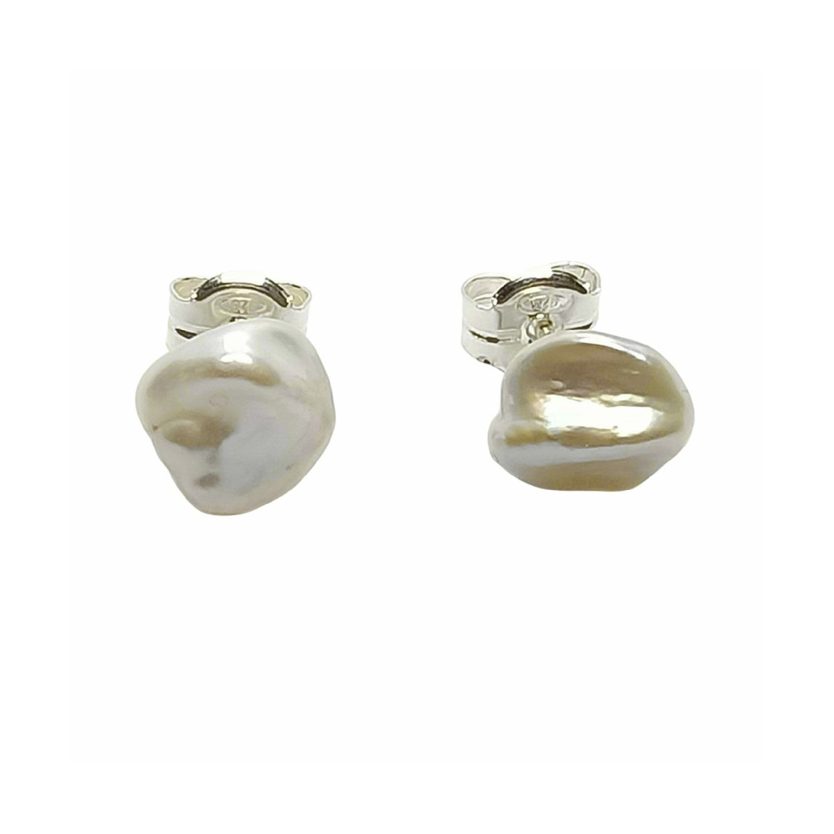 Pendientes de perla natural barrocas con plata