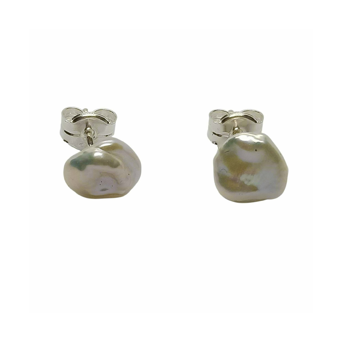 Pendientes de perla natural barrocas con plata