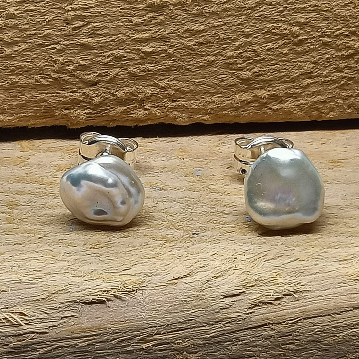 Pendientes de perla natural barrocas con plata