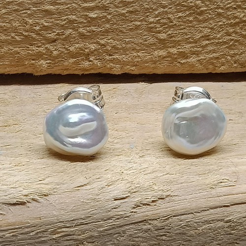Pendientes de perla natural barrocas con plata