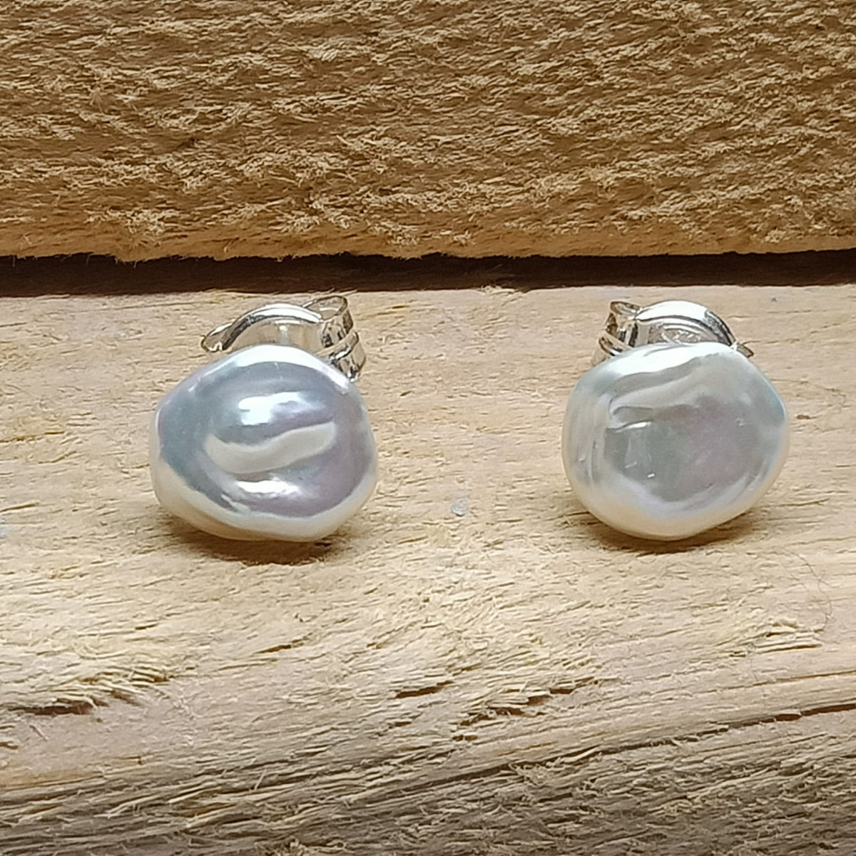 Pendientes de perla natural barrocas con plata