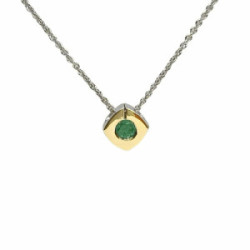 Colgante de plata y oro con esmeralda