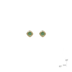 Pendientes de plata y oro con esmeralda