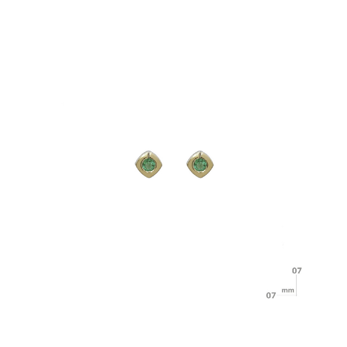 Pendientes de plata y oro con esmeralda