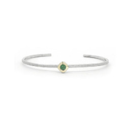 Pulsera de plata y oro con esmeralda