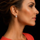 Pendientes tú y yo, oro blanco con diamantes y perlas