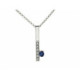 Colgante de oro blanco con diamantes y zafiro Colgante de oro blanco con diamantes y zafiro
