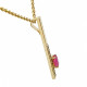 Colgante de oro amarillo con diamantes y rubí Colgante de oro amarillo con diamantes y rubí
