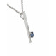 Colgante de oro blanco con diamantes y zafiro Colgante de oro blanco con diamantes y zafiro