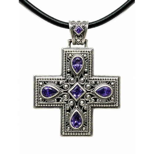 CRUZ DE plata con circonitas