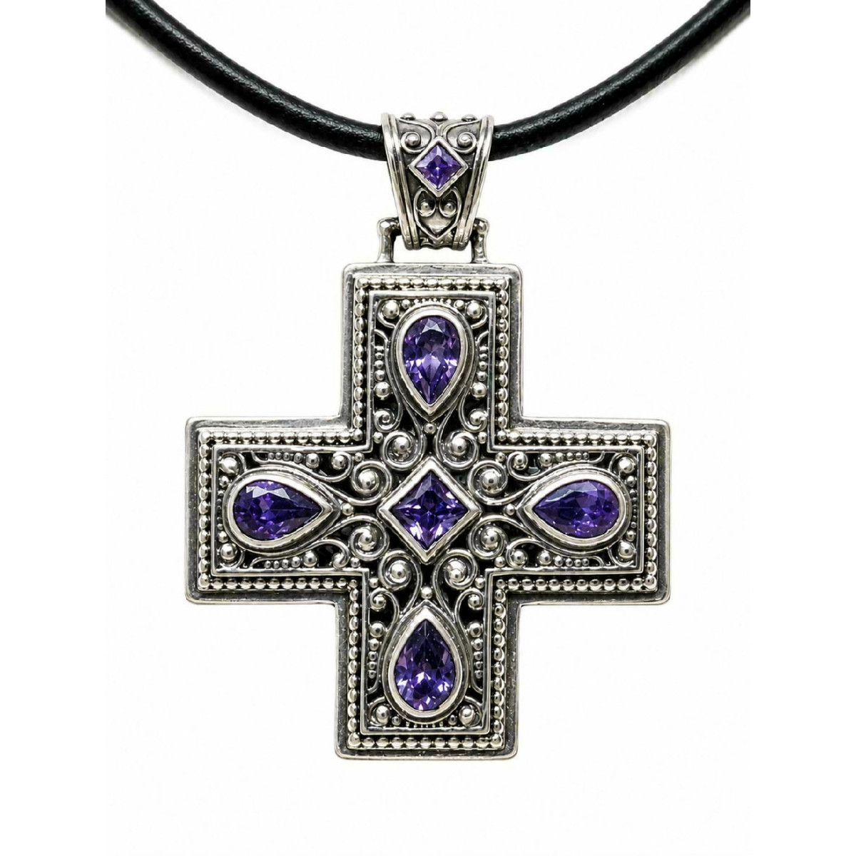 CRUZ DE plata con circonitas