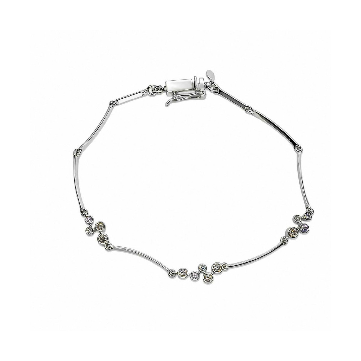 Pulsera estilo Rivière de oro blanco con diamantes