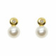 Pendientes de oro amarillo estilo Tú y Yo con Perla natural cultivada y diamante Pendientes de oro amarillo estilo Tú y Yo con Perla natural cultivada y diamante