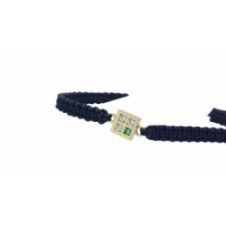 PULSERA DE ORO AMARILLO CON DIAMANTES Y ESMERALDA