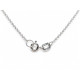 Colgante con cadena de  oro blanco con diamantes y perlas