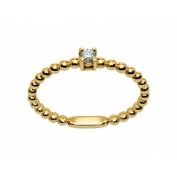 Anillo de oro amarillo y diamante