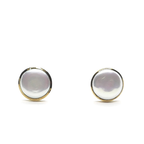 Pendientes de plata y oro con perla