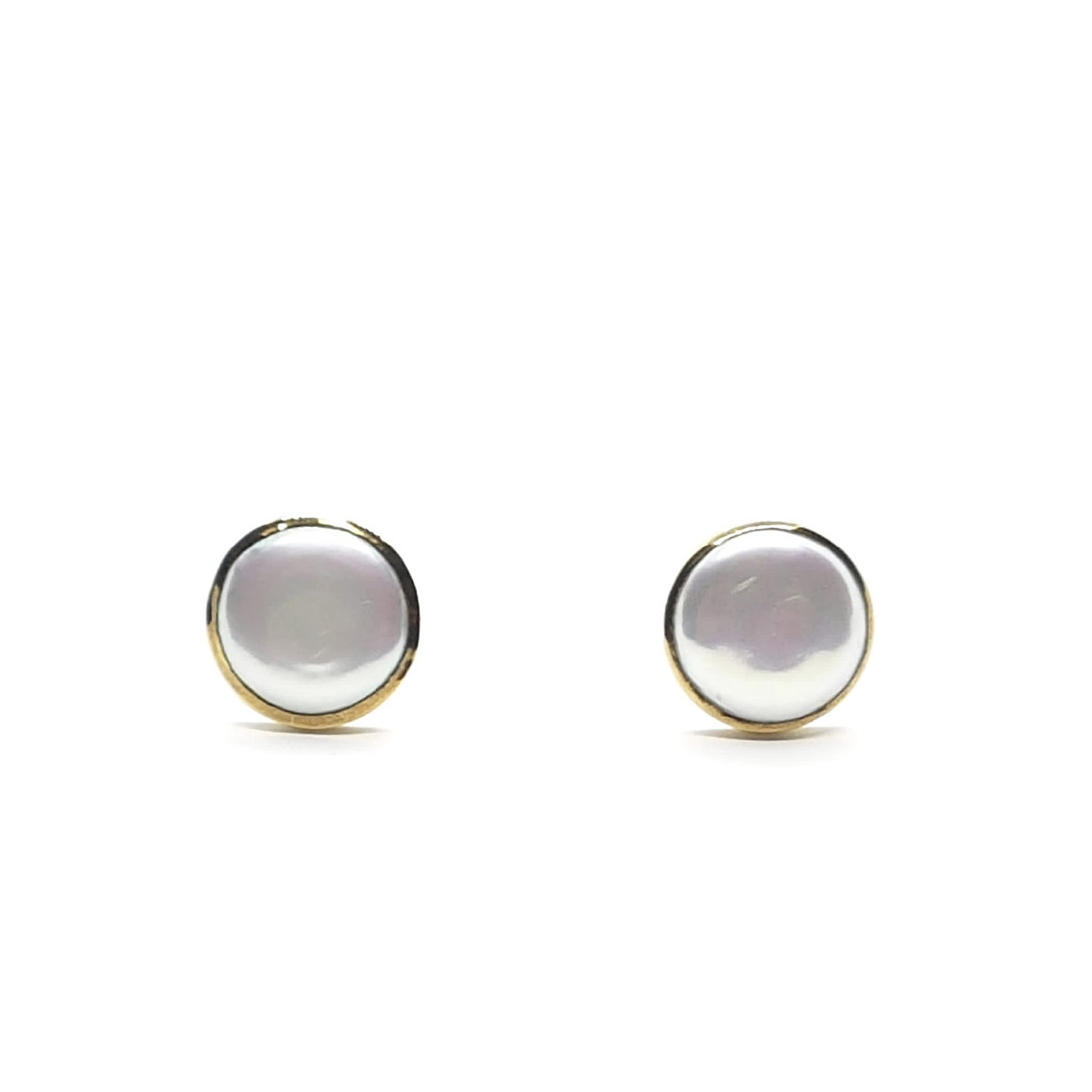 Pendientes de plata y oro con perla