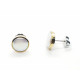 Pendientes de plata y oro con perla