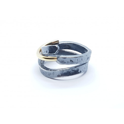 Anillo de plata y oro