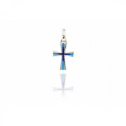 CRUZ DE PLATA con esmalte