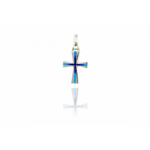 CRUZ DE PLATA con esmalte