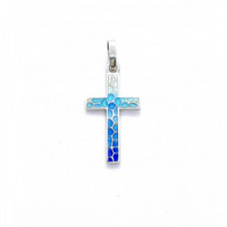 CRUZ DE PLATA con esmalte
