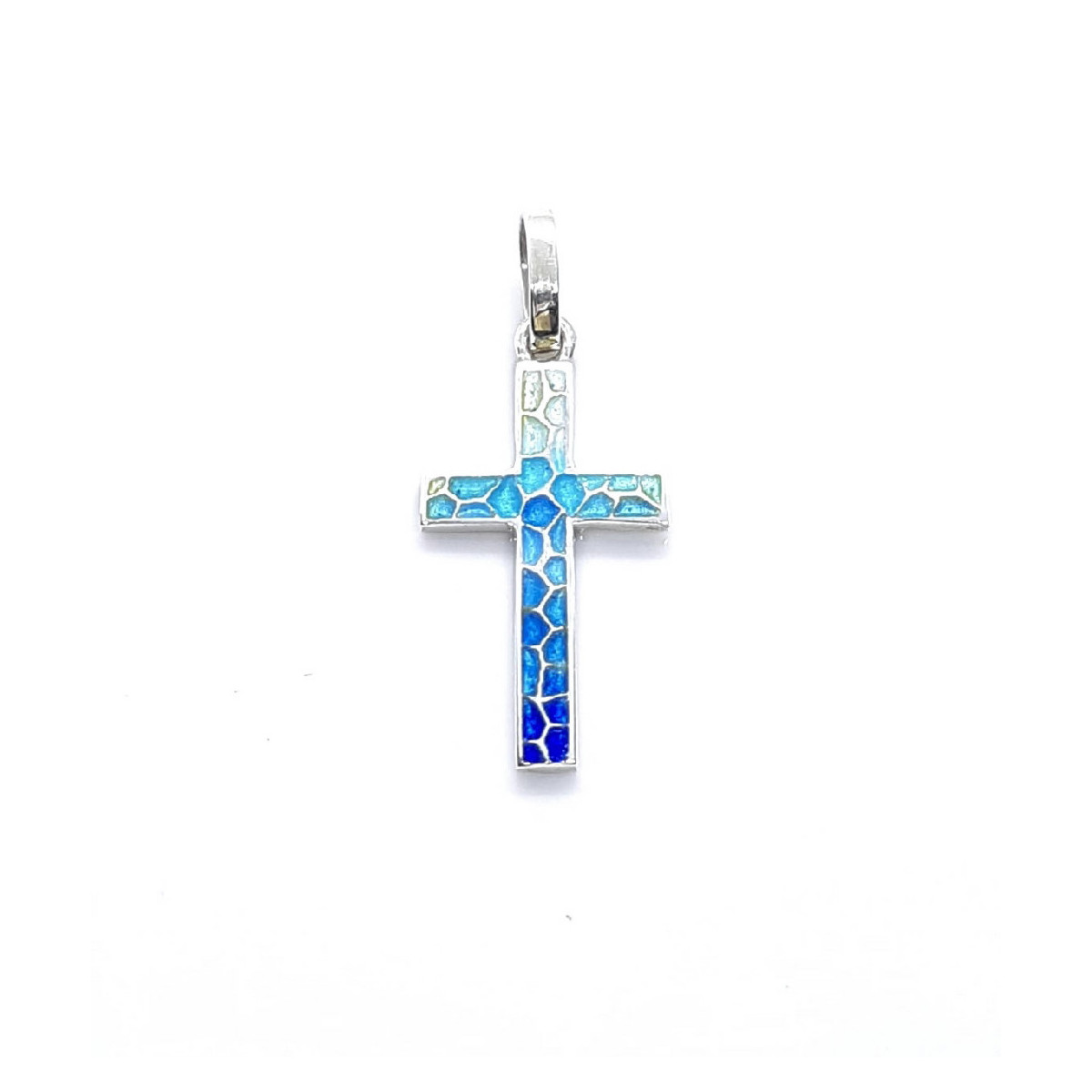 CRUZ DE PLATA con esmalte