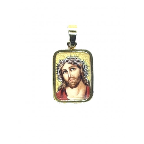 Medalla Cristo con esmalte