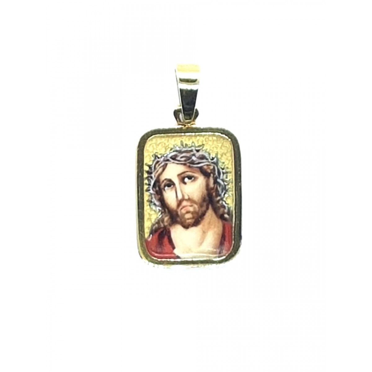 Medalla Cristo con esmalte
