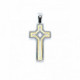 Cruz combinada con oro amarillo y oro blanco