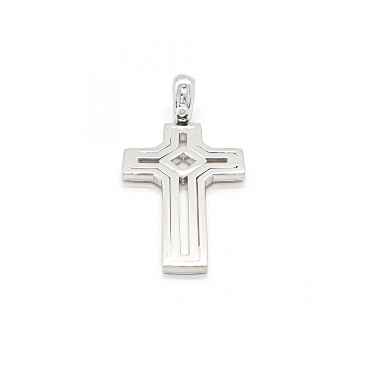 Cruz combinada con oro amarillo y oro blanco