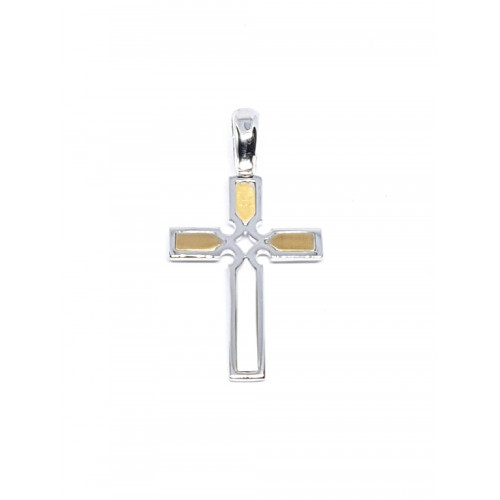 Cruz combinada con oro amarillo y oro blanco