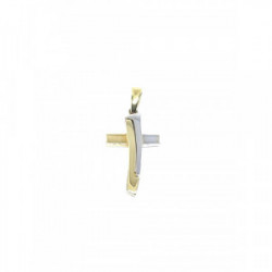 Cruz combinada con oro amarillo y oro blanco