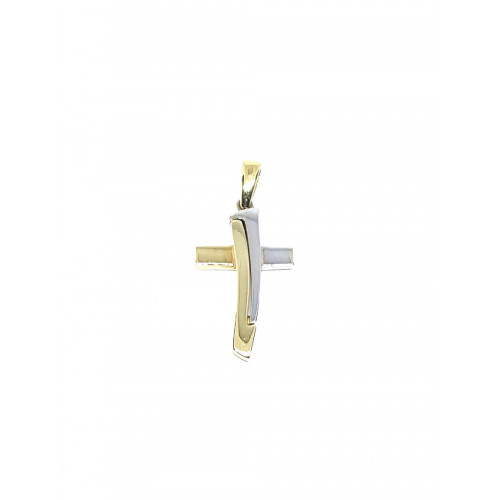 Cruz combinada con oro amarillo y oro blanco