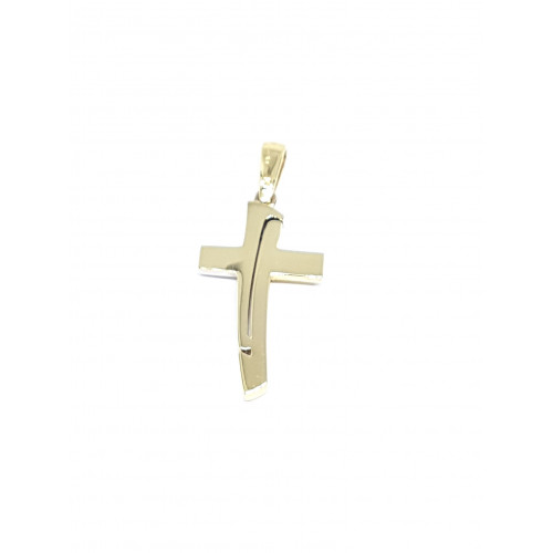 Cruz combinada con oro amarillo y oro blanco