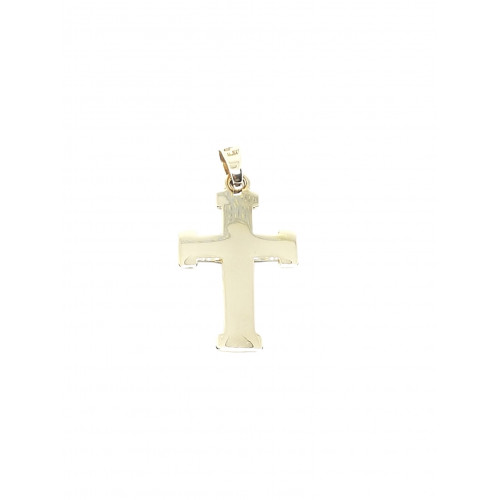 Cruz combinada con oro amarillo y oro blanco