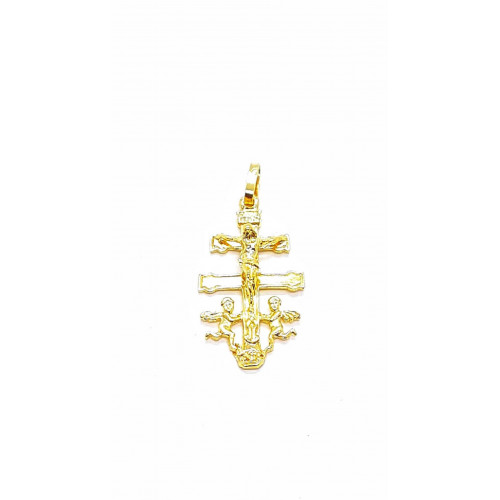 Cruz de caravaca de oro amarillo