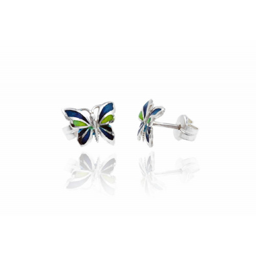 Pendientes de plata con esmalte
