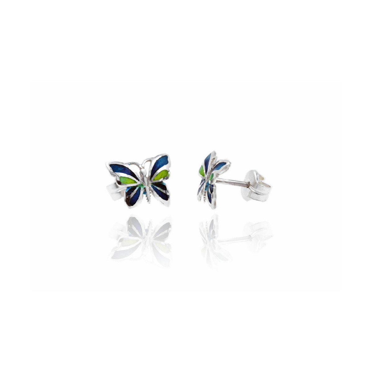 Pendientes de plata con esmalte