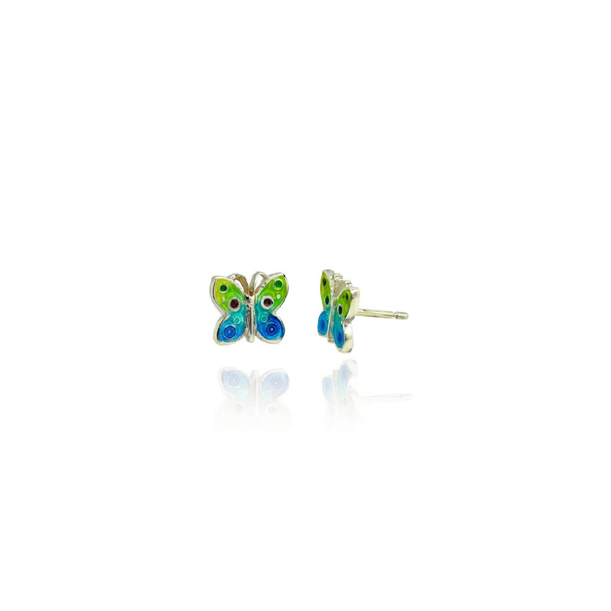 Pendientes de plata con esmalte