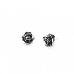 Pendientes de plata en forma de rosa