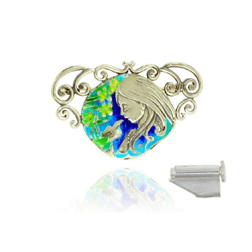 Broche de plata  con esmalte
