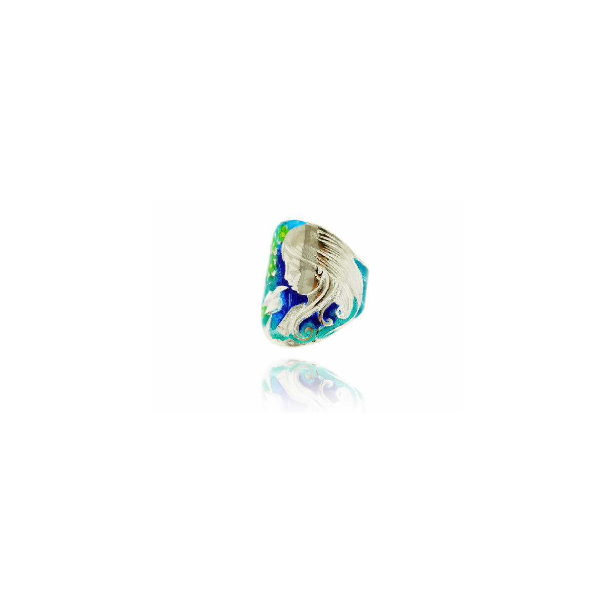 Anillo de plata  con esmalte