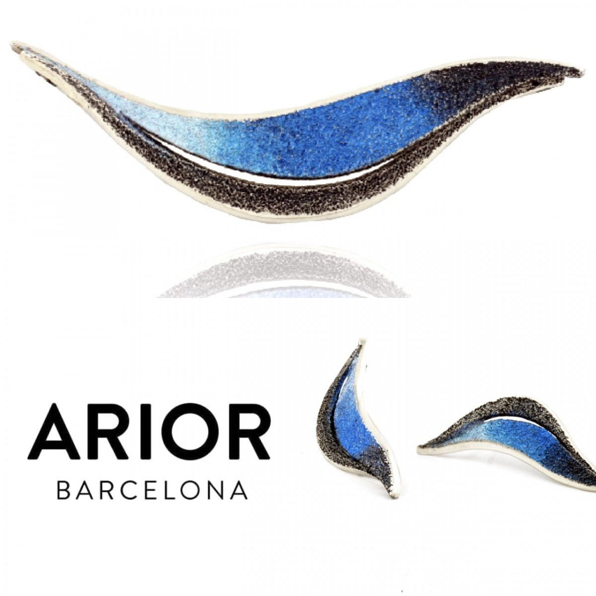 Pendientes de plata con esmalte