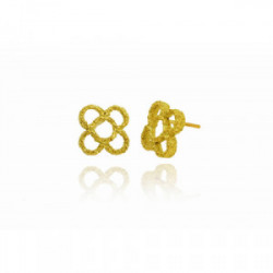 Pendientes de oro amarillo con forma de Flor de Barcelona