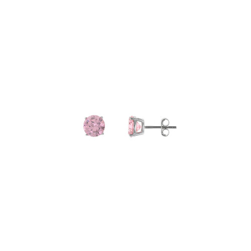 Pendientes de plata con circonitas de color rosa