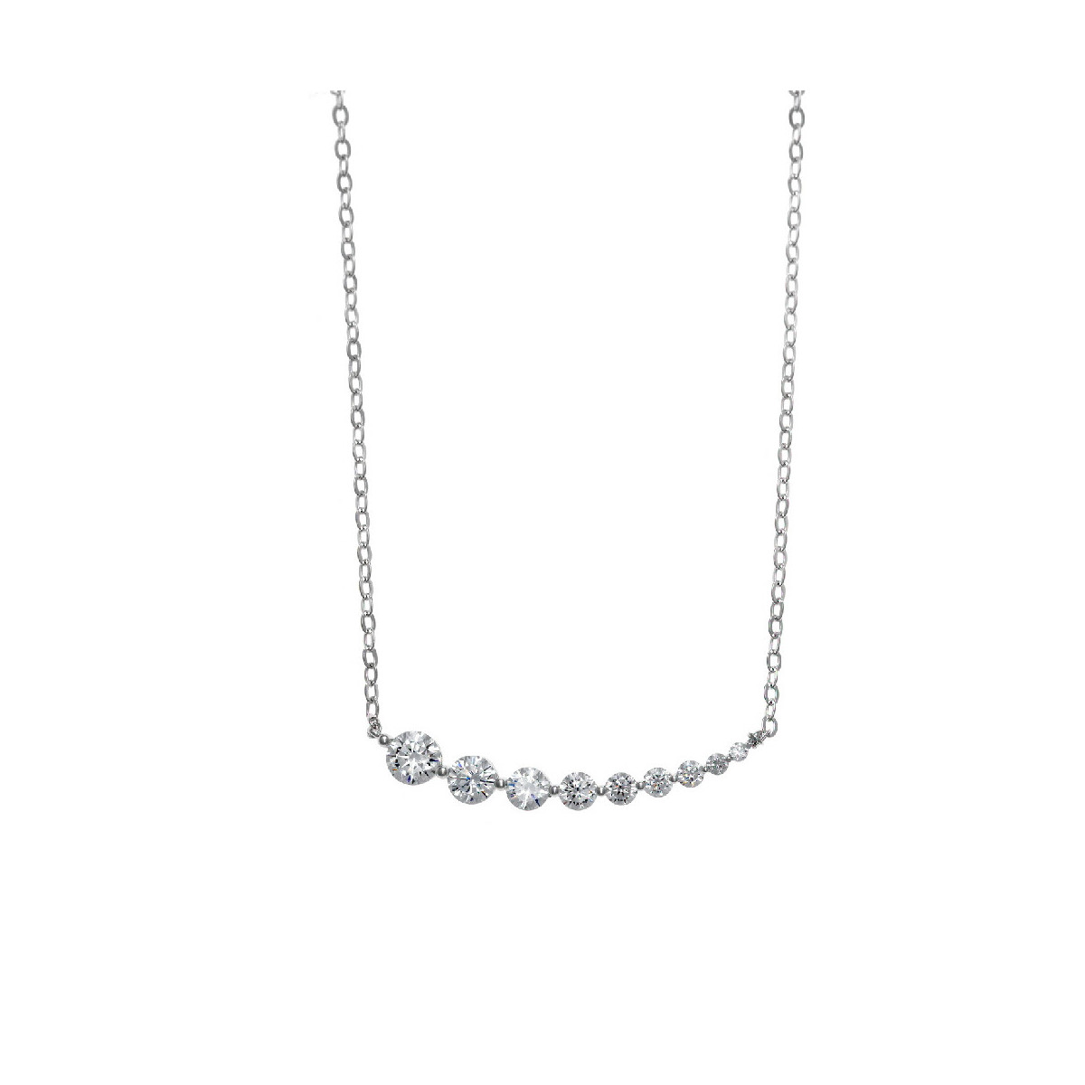 Collar de plata con circonitas blancas