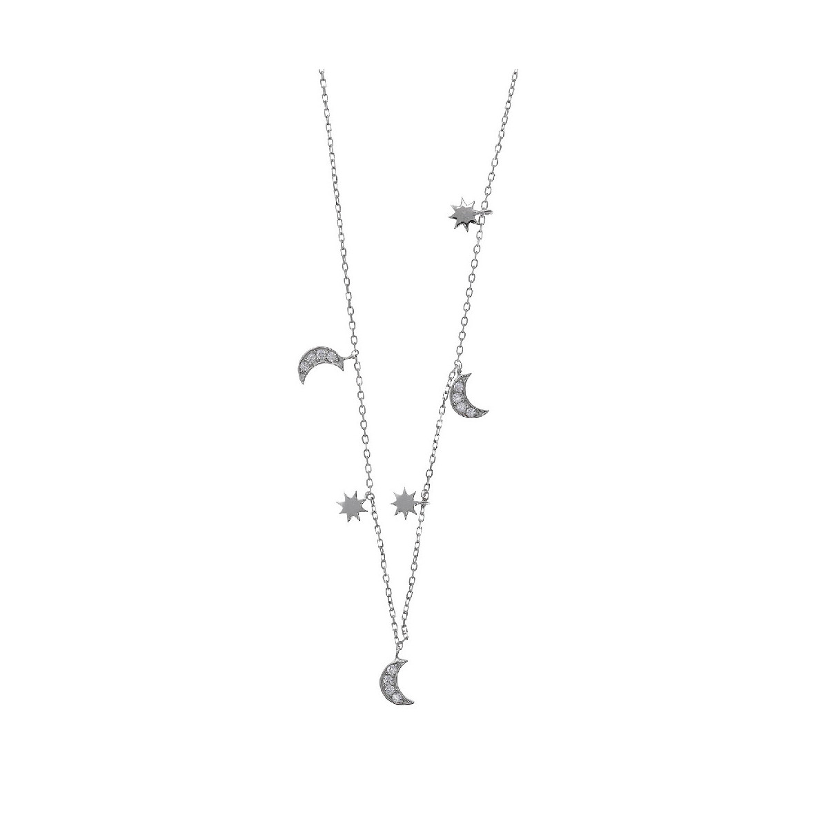 Collar de plata con circonitas blancas