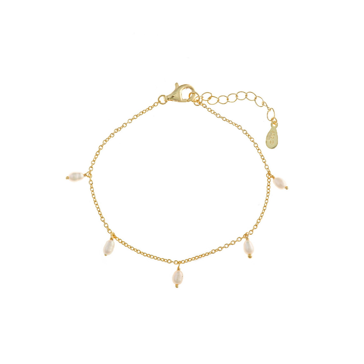Pulsera de plata chapada con perlas naturales